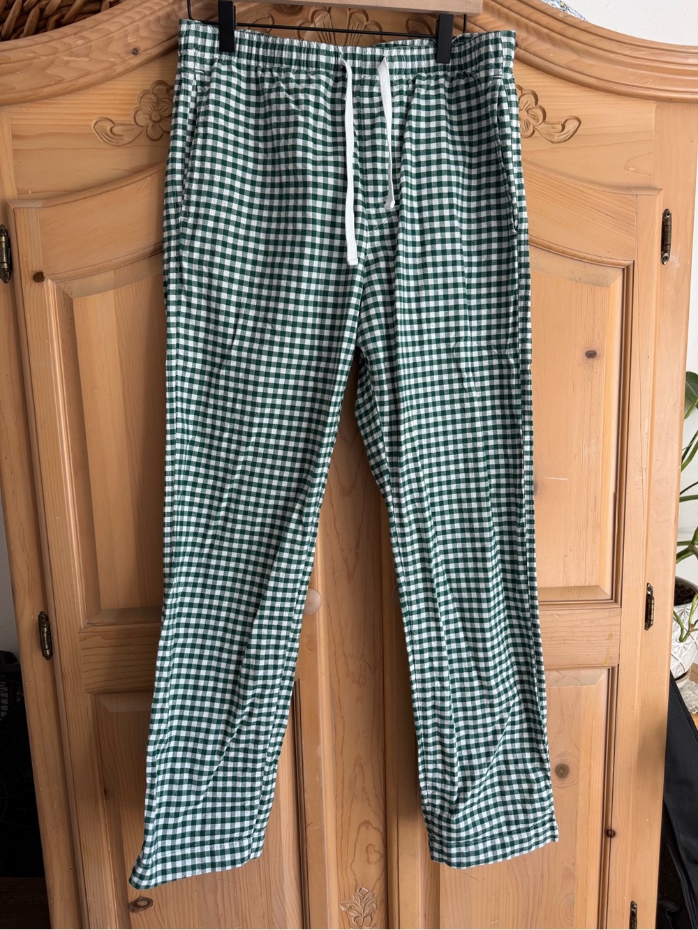 Women’s Green Gingham Drawstring Pants